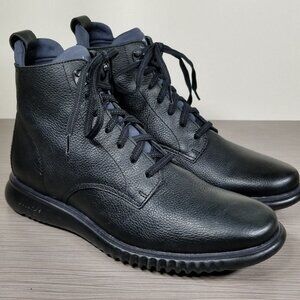 Cole Haan 2.ZeroGrand City Boot, Black Texture Leather, Mens Size 8 M
